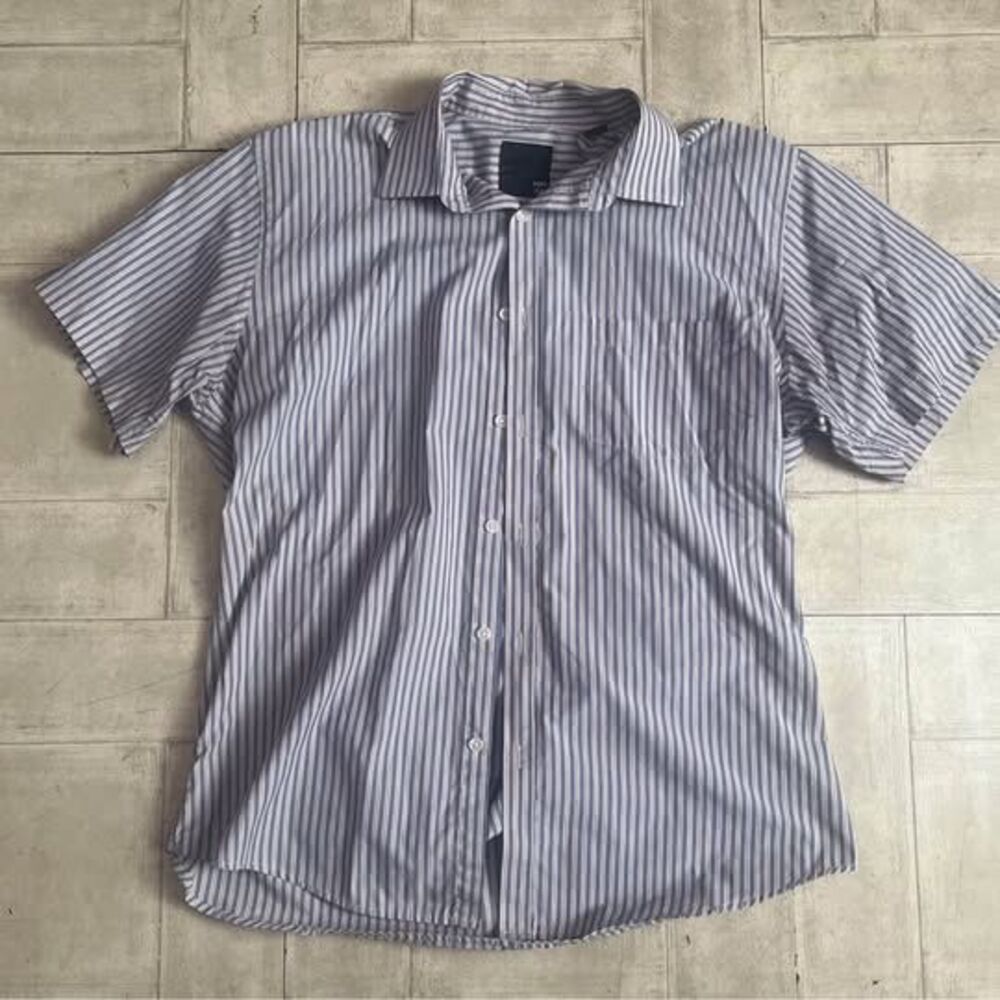 Nicole Miller "NM AN" striped button-down dress shirt size Large